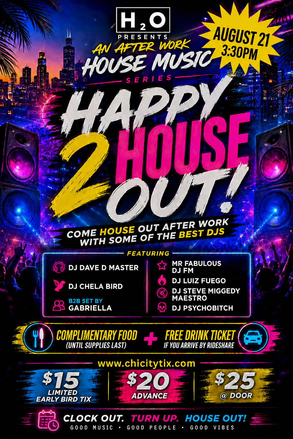 H2O After Work House Music Series Flyer